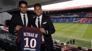 Neymar with PSG chairman Nasser Al-Khelaifi